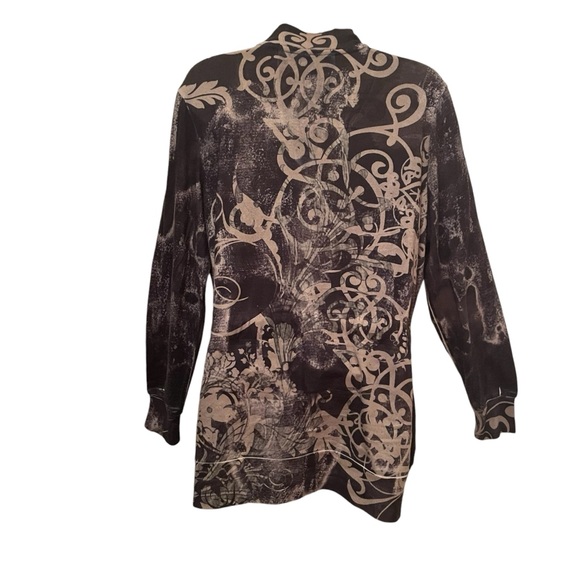 Christopher and Banks Full Zip Cardigan Sweater Bling and Bows Gray Pockets Med - Picture 9 of 9